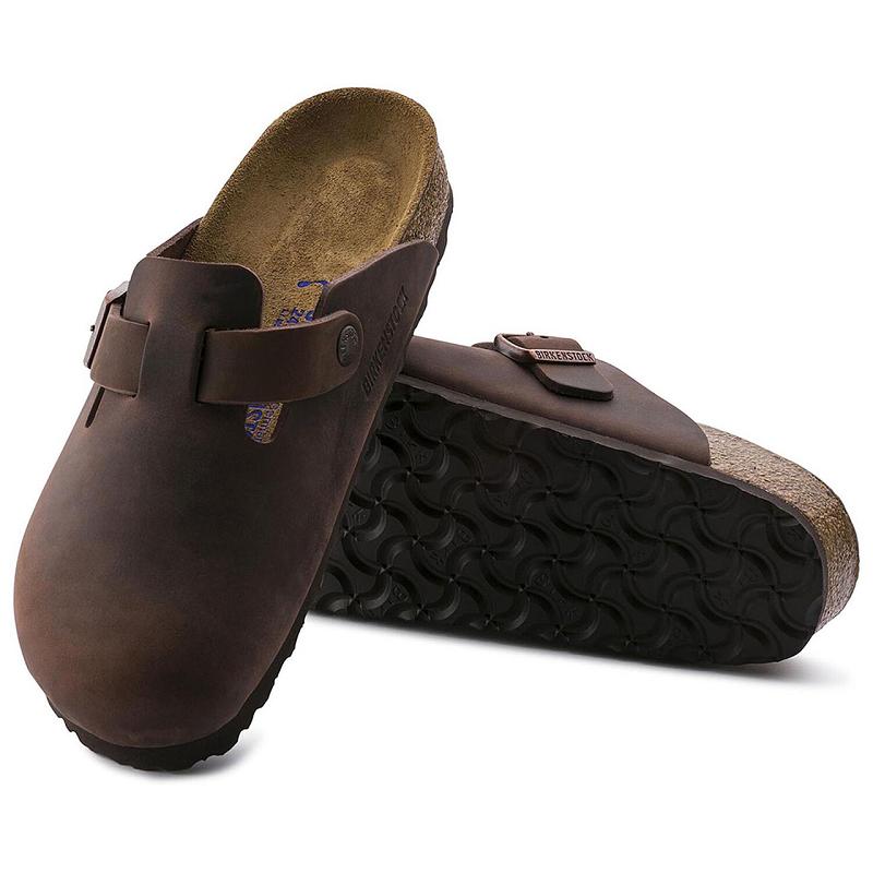 Boston Birkenstock Soft Footbed Oiled Kozene Damske Káva | SK 234DFM